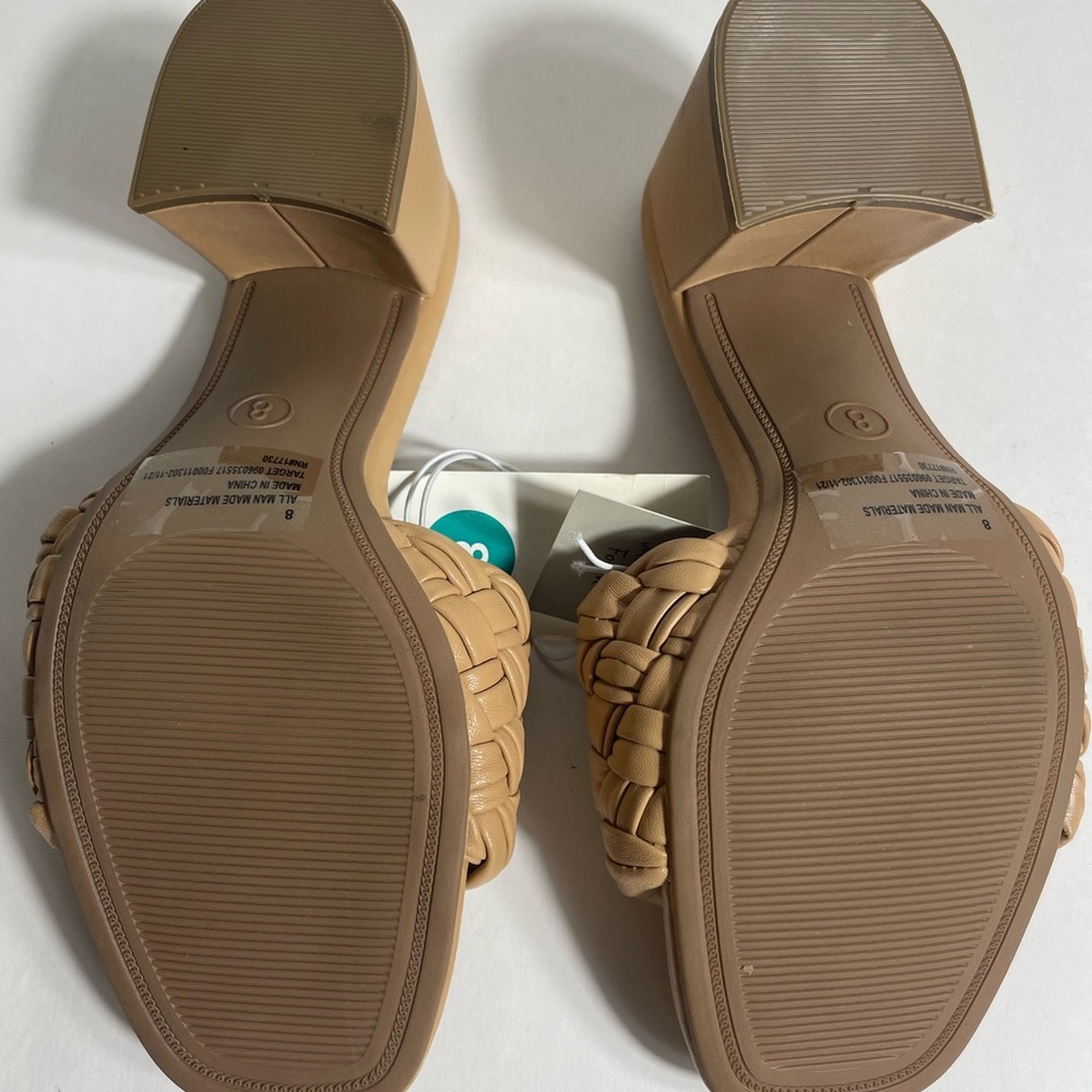 A New Day Women's Tan Braided Heeled Sandals Size 8 - Picture 4 of 4